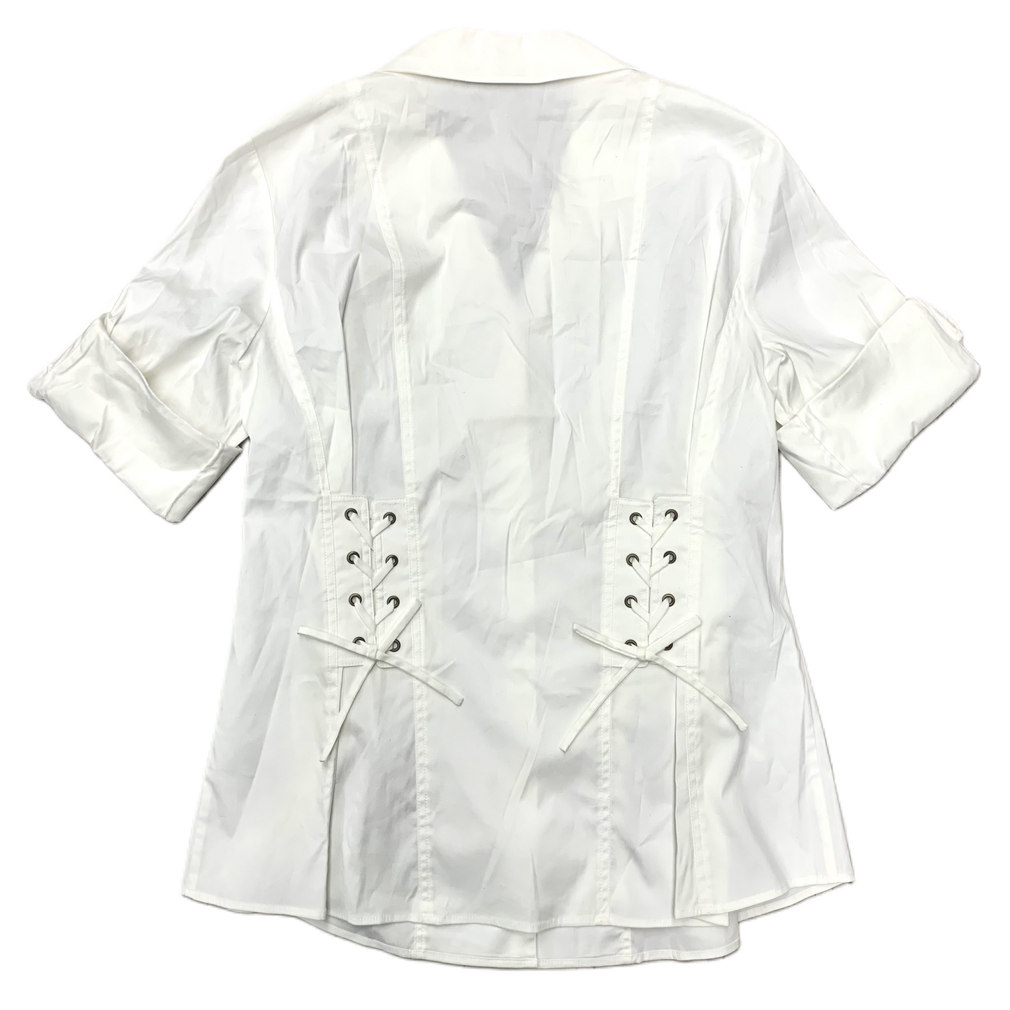 Top Short Sleeve Designer By Lafayette 148 In White, Size: M