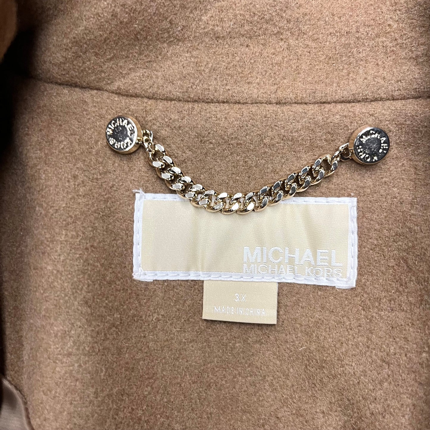 Coat Wool By Michael By Michael Kors In Tan, Size: 3x