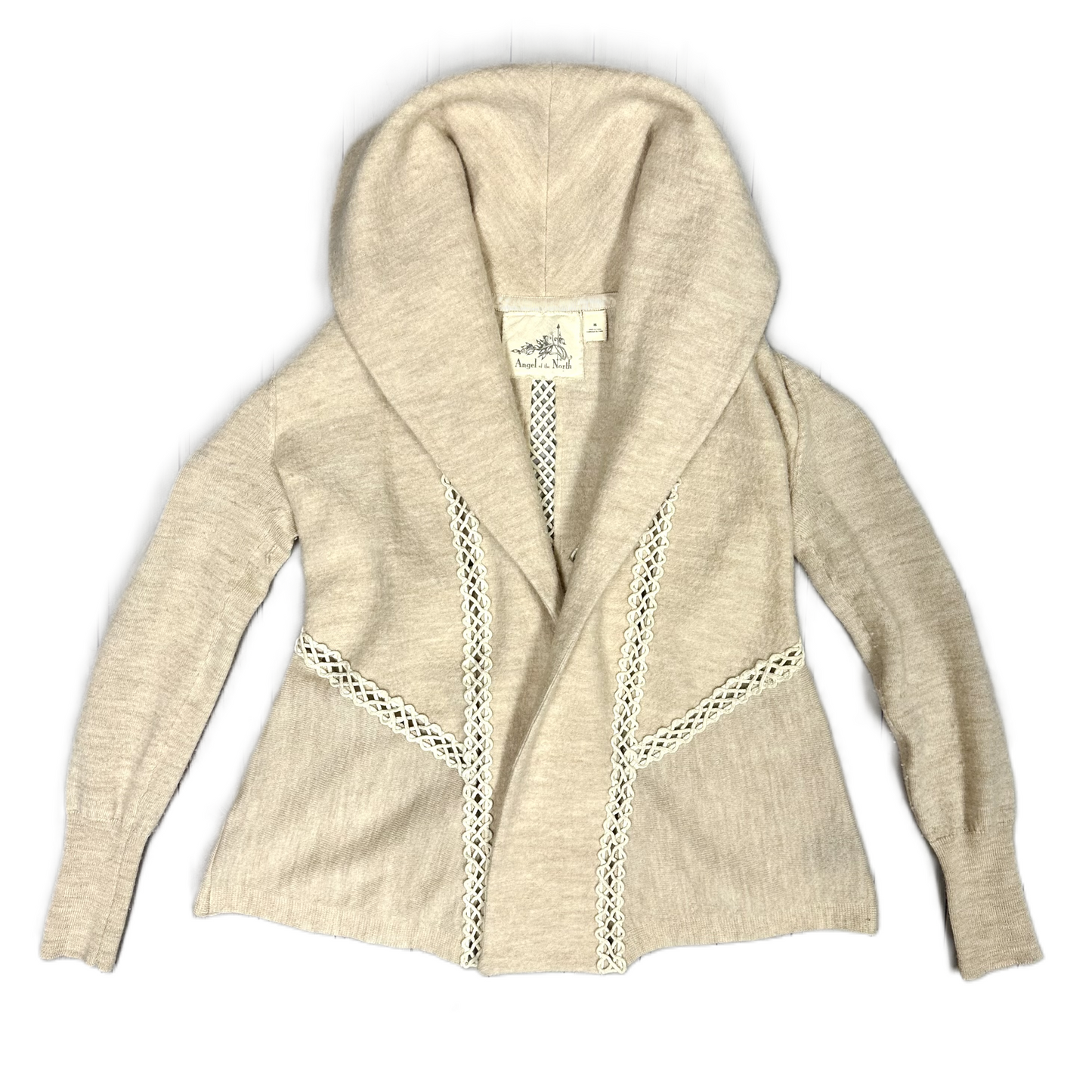 Sweater Cardigan By Angel of the North In Cream, Size: Xs