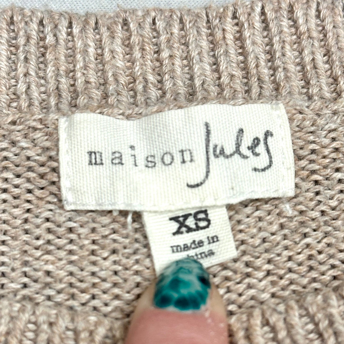 Sweater By Maison Jules In Taupe, Size: Xs