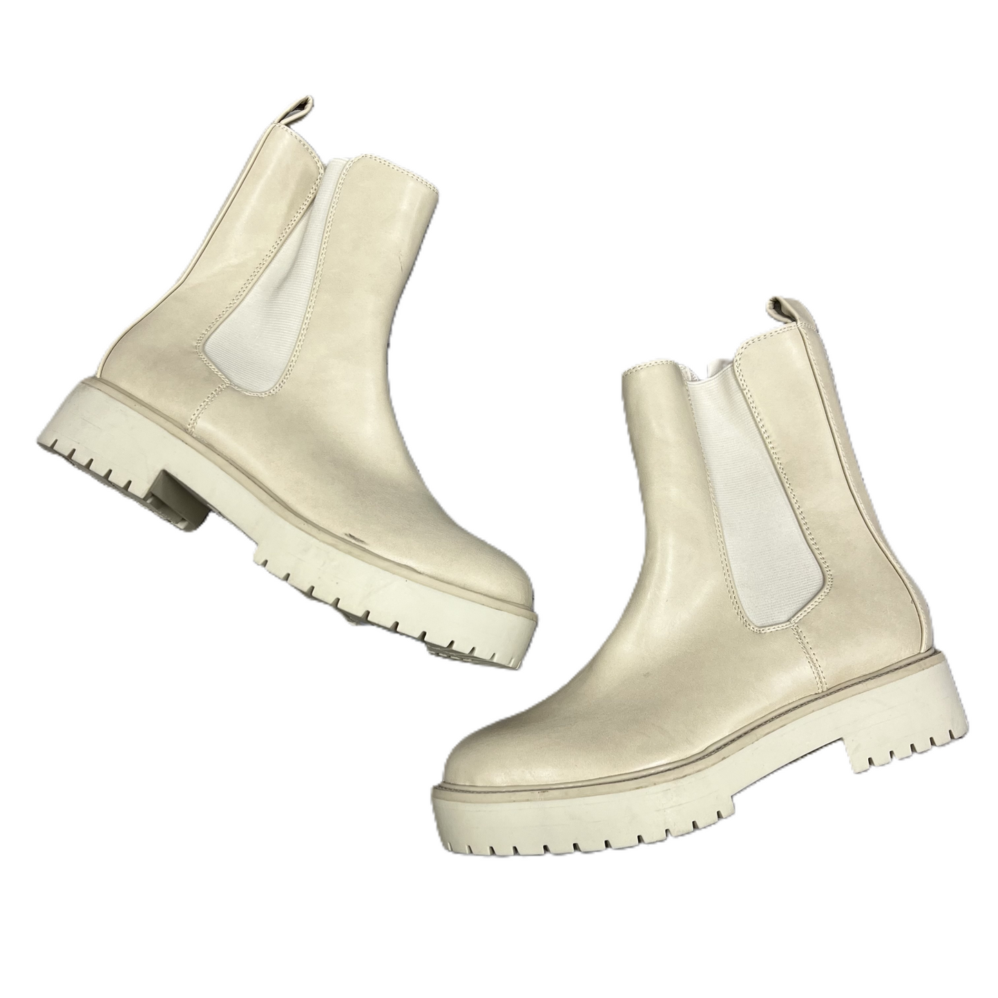 Boots Ankle Heels By Time And Tru In Cream, Size: 7