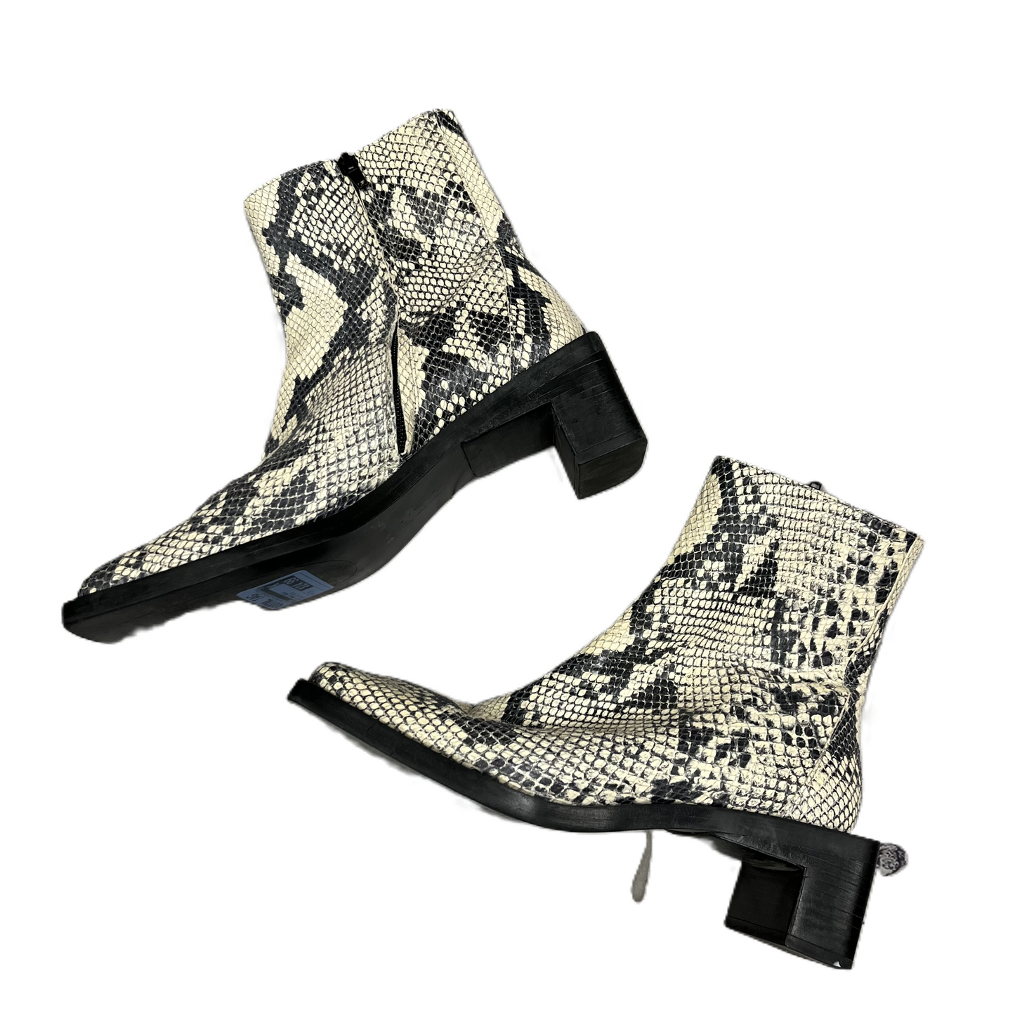 Boots Ankle Heels By Zara In Snakeskin Print, Size: 7.5