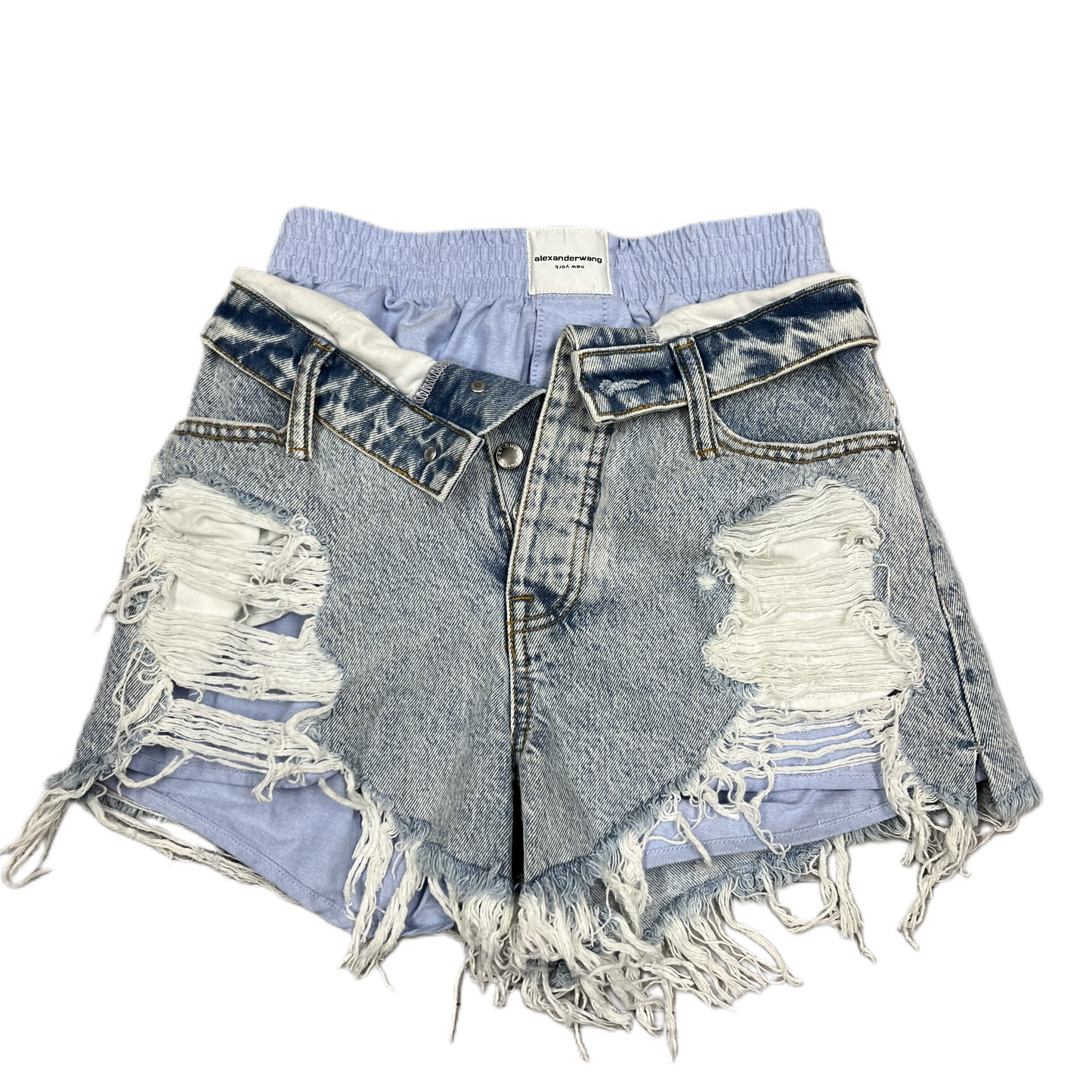 Shorts Luxury Designer By Alexander Wang In Blue Denim, Size: 0