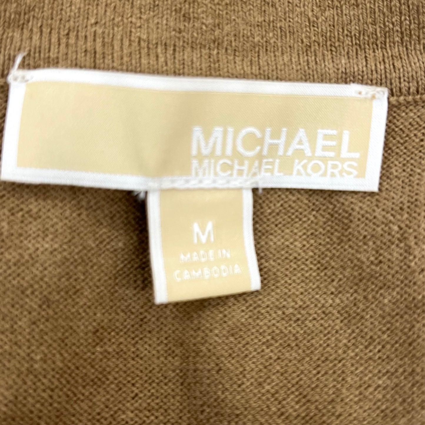 Sweater Short Sleeve By Michael By Michael Kors In Tan, Size: M