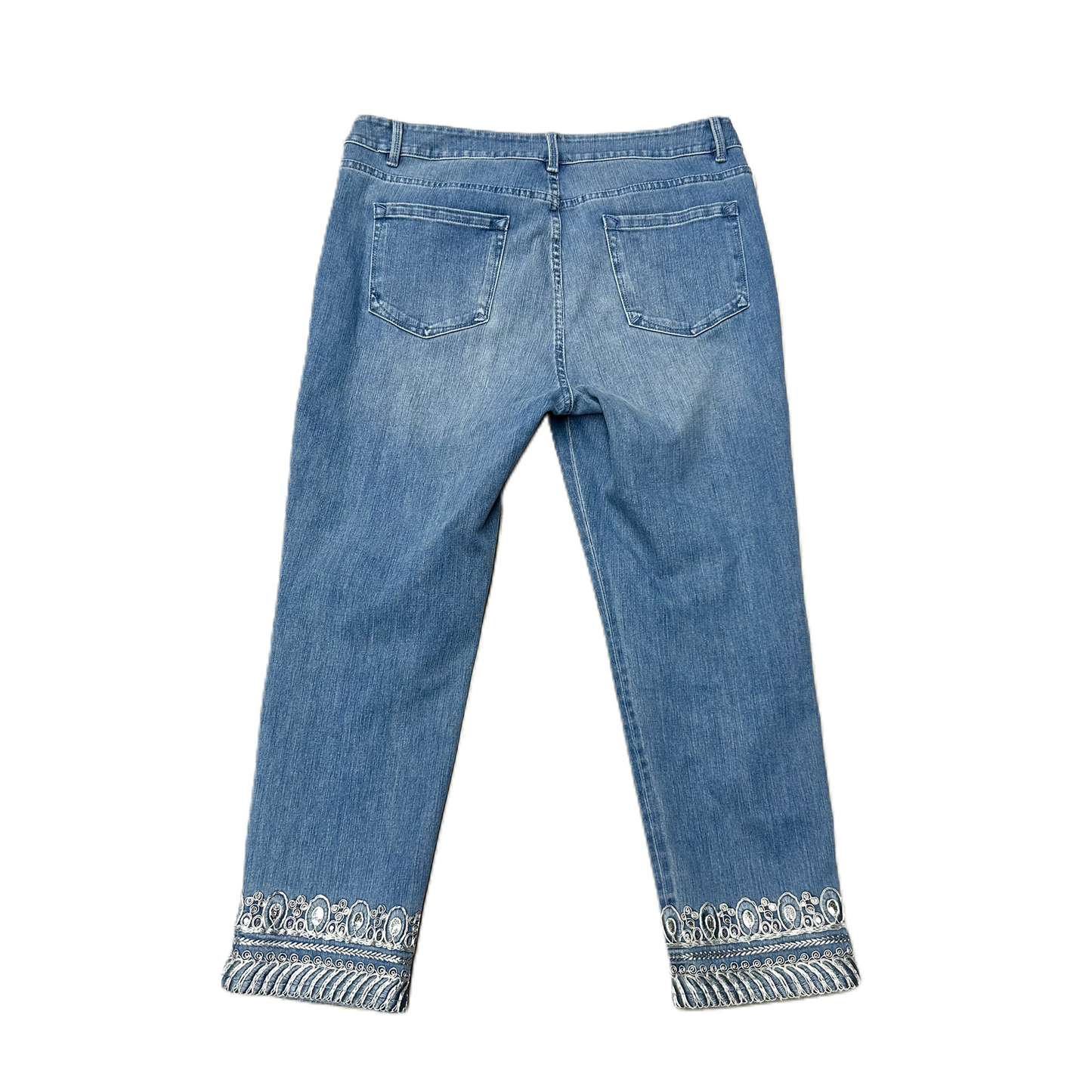 Jeans Straight By Soft Surroundings In Blue Denim, Size: 14