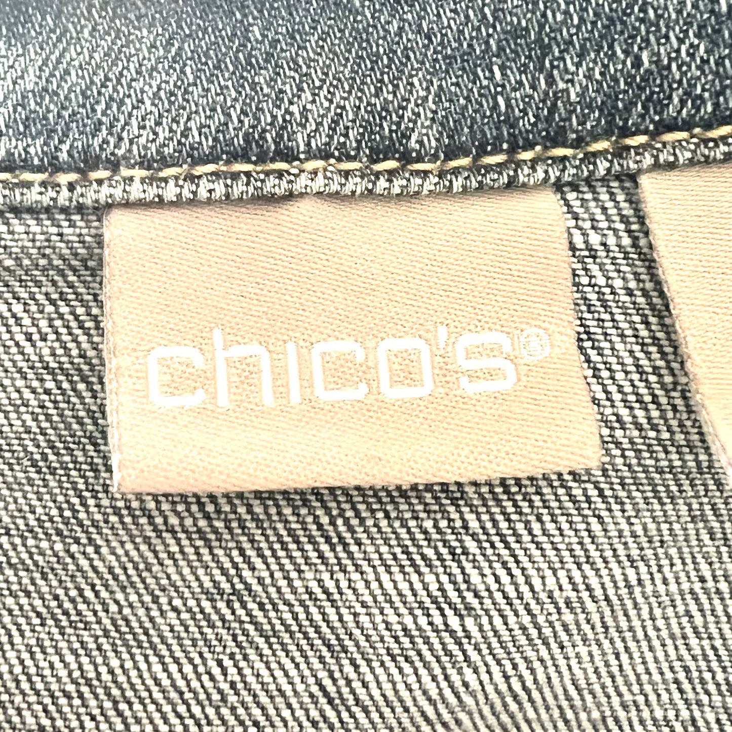 Jacket Denim By Chicos In Blue Denim, Size: Xl