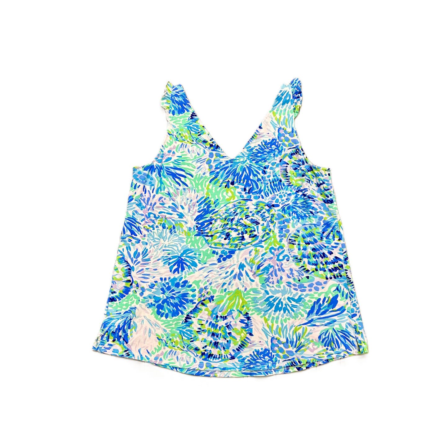 Top Sleeveless Designer By Lilly Pulitzer In Blue & Green, Size: S