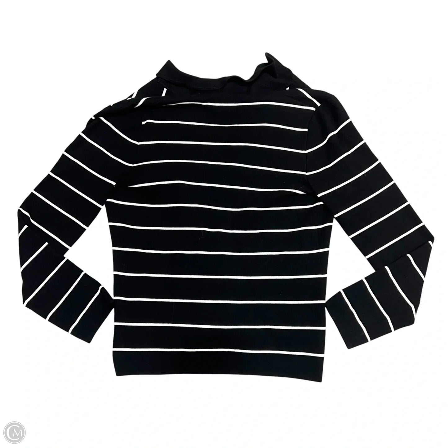 Sweater Cardigan By Anne Klein In Black & White, Size: M