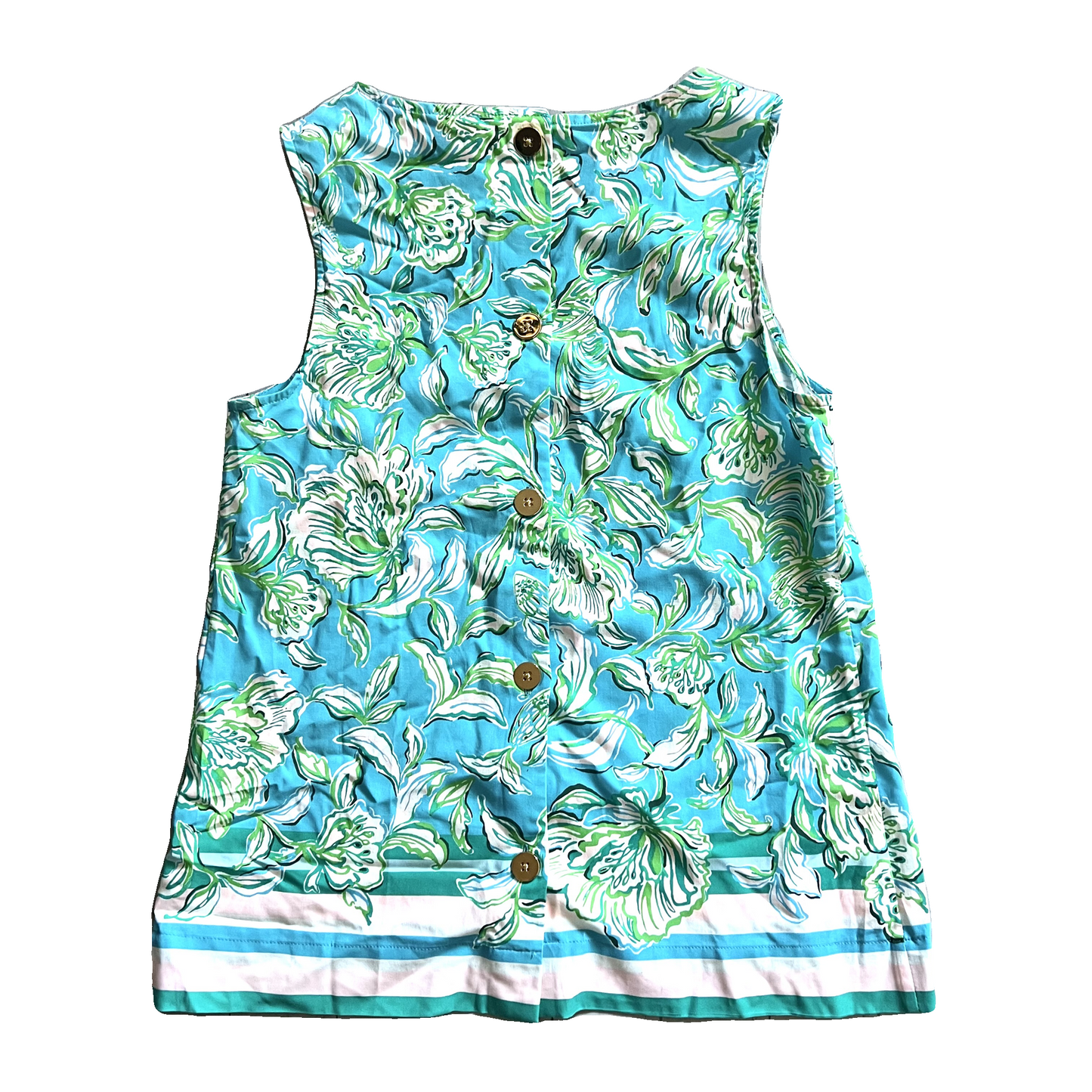 Top Sleeveless Designer By Lilly Pulitzer In Blue & Green, Size: Xs