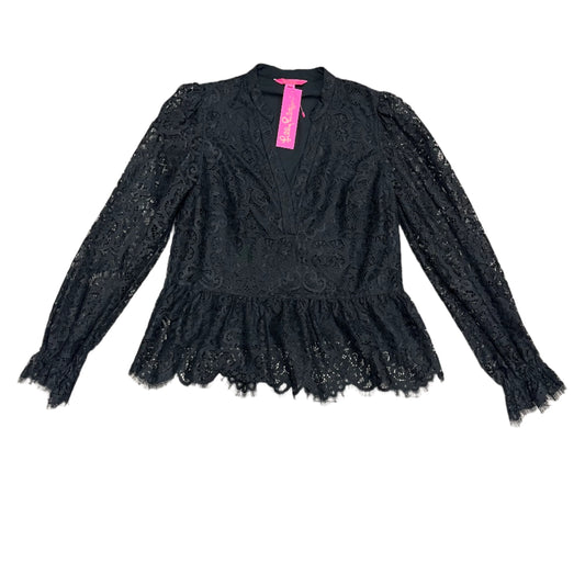 Top Long Sleeve Designer By Lilly Pulitzer In Black, Size: S