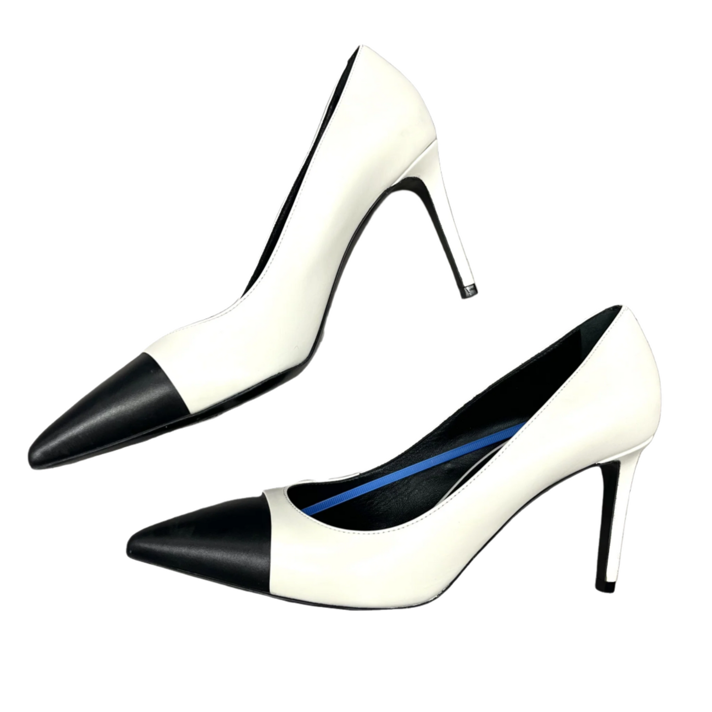 Shoes Luxury Designer By Yves Saint Laurent In Black & White, Size: 8.5