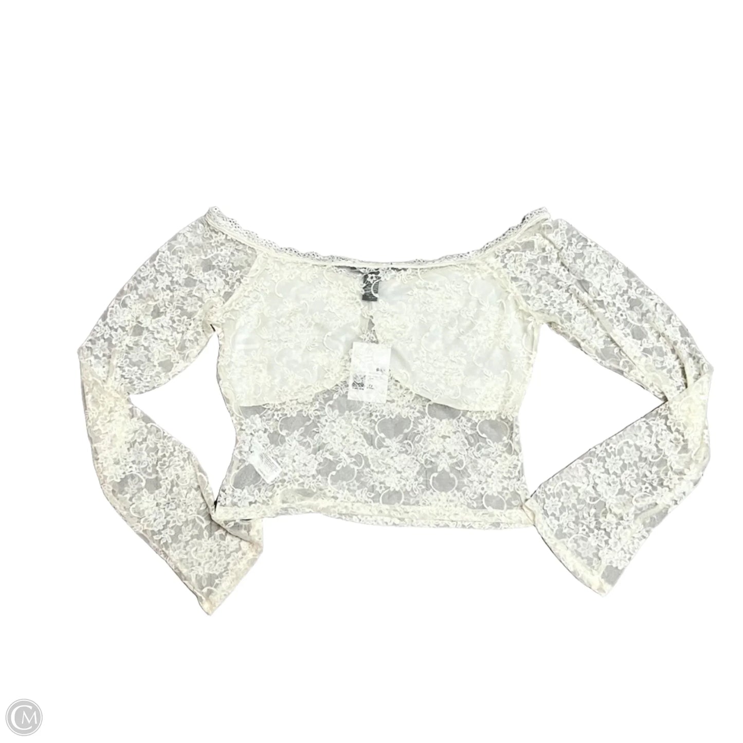 Top Long Sleeve By Forever 21 In Cream, Size: Xl