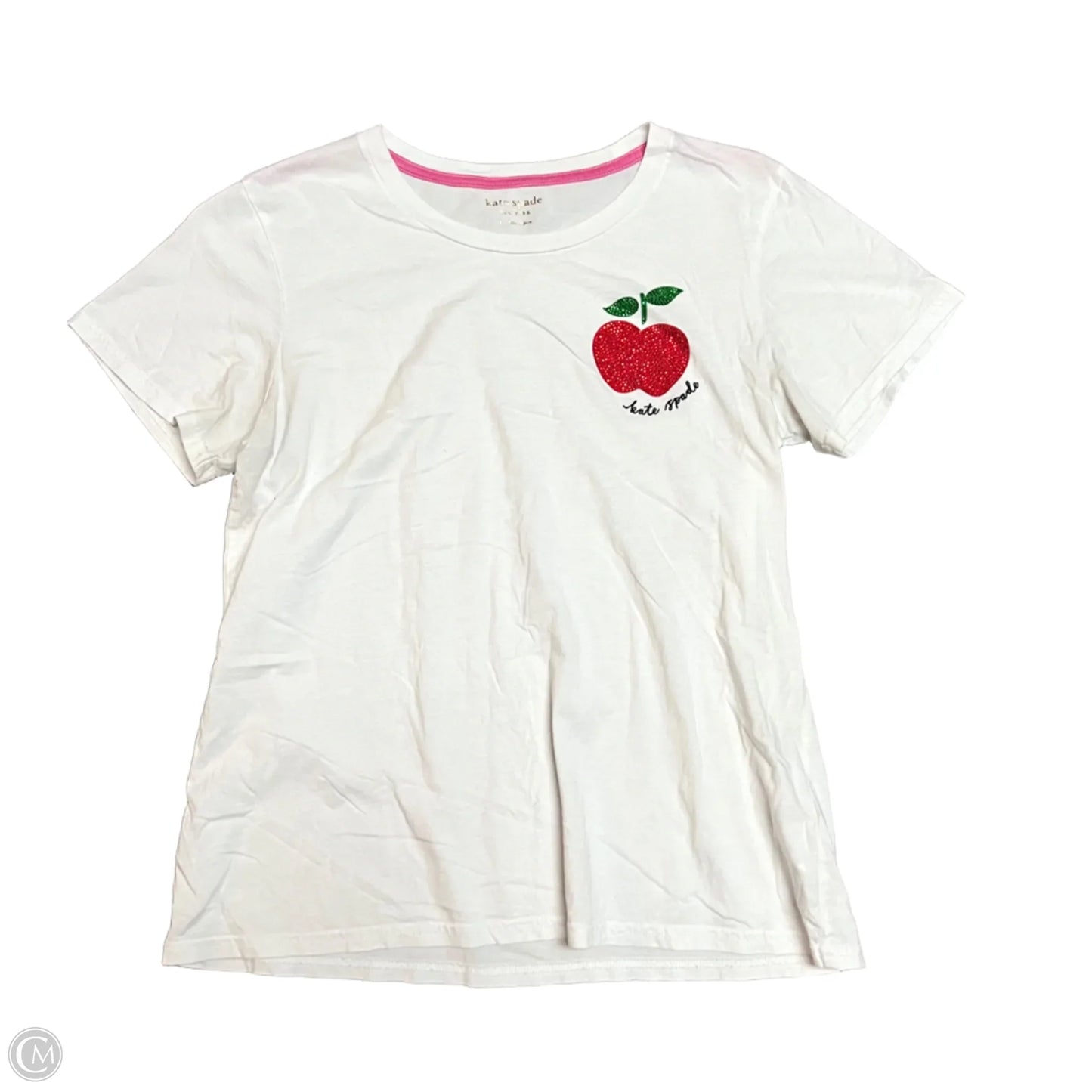 Top Short Sleeve Designer By Kate Spade In Red & White, Size: L