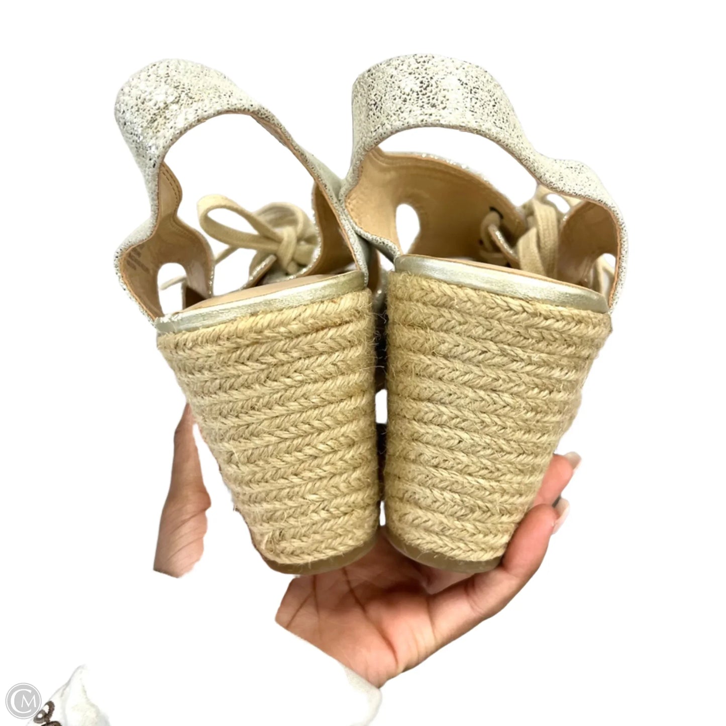 Sandals Heels Wedge By Bella Vita In Gold, Size: 12