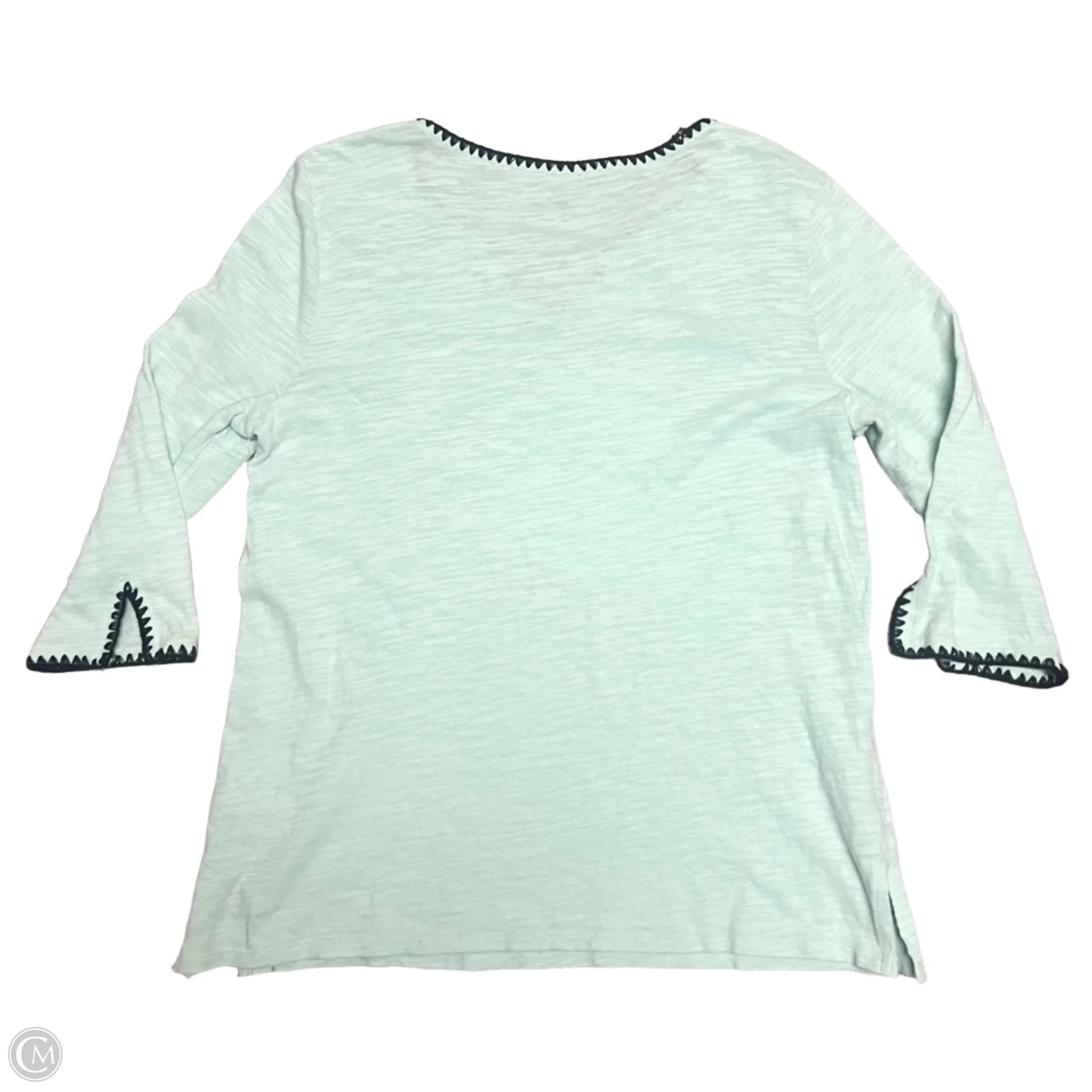 Top Long Sleeve By Talbots In Blue & Green, Size: L