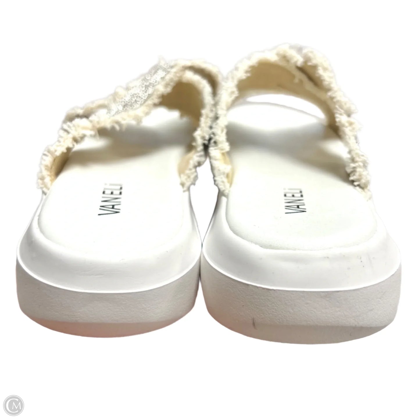 Sandals Heels Platform By Vaneli In Gold & White, Size: 9