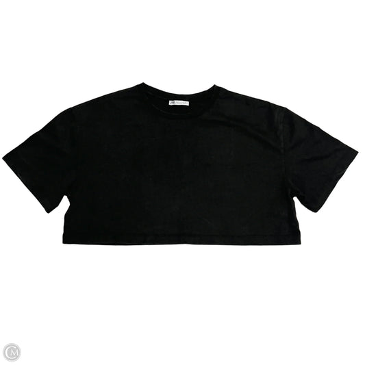 Top Short Sleeve Basic By Zara In Grey, Size: L