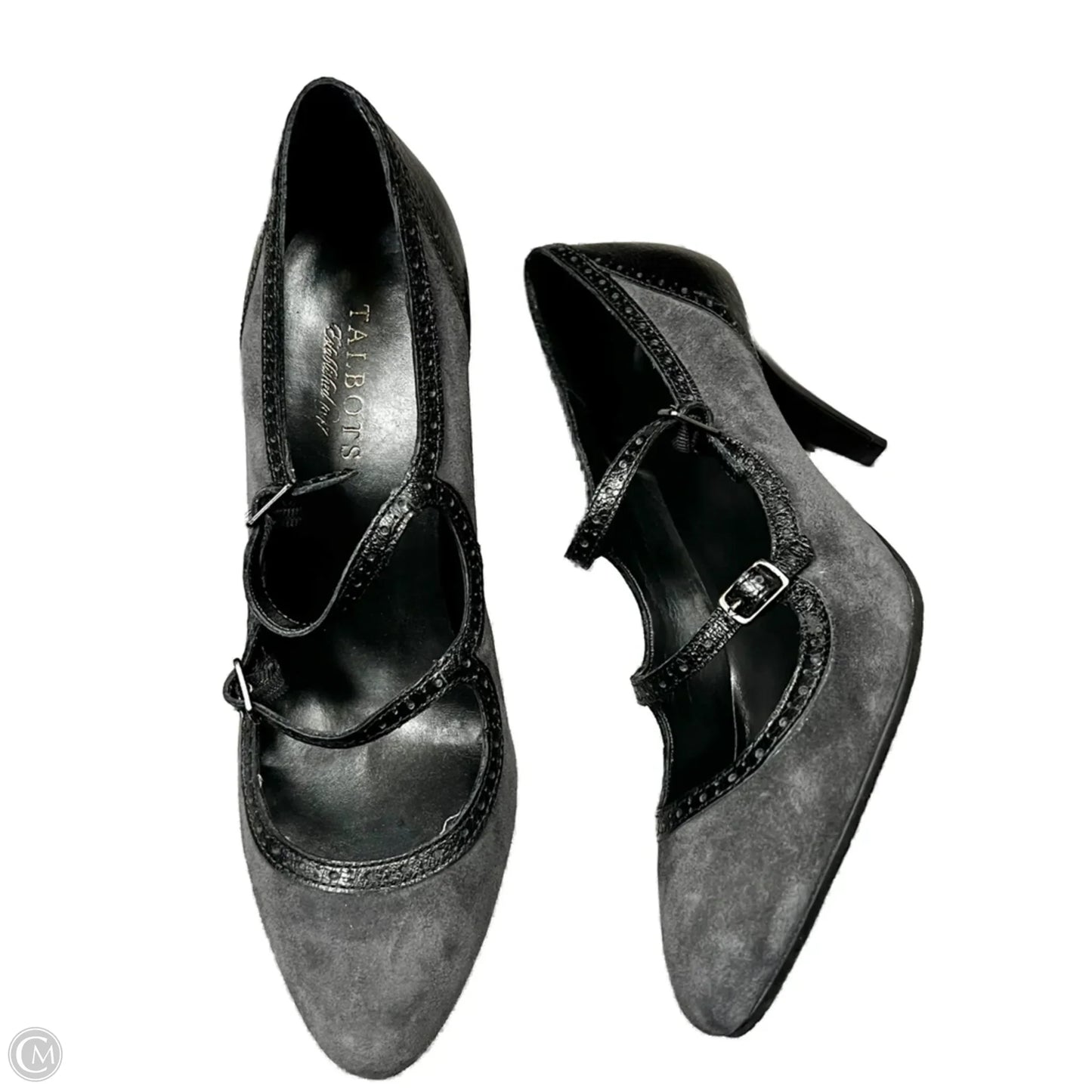 Shoes Heels Kitten By Talbots In Black & Grey, Size: 9