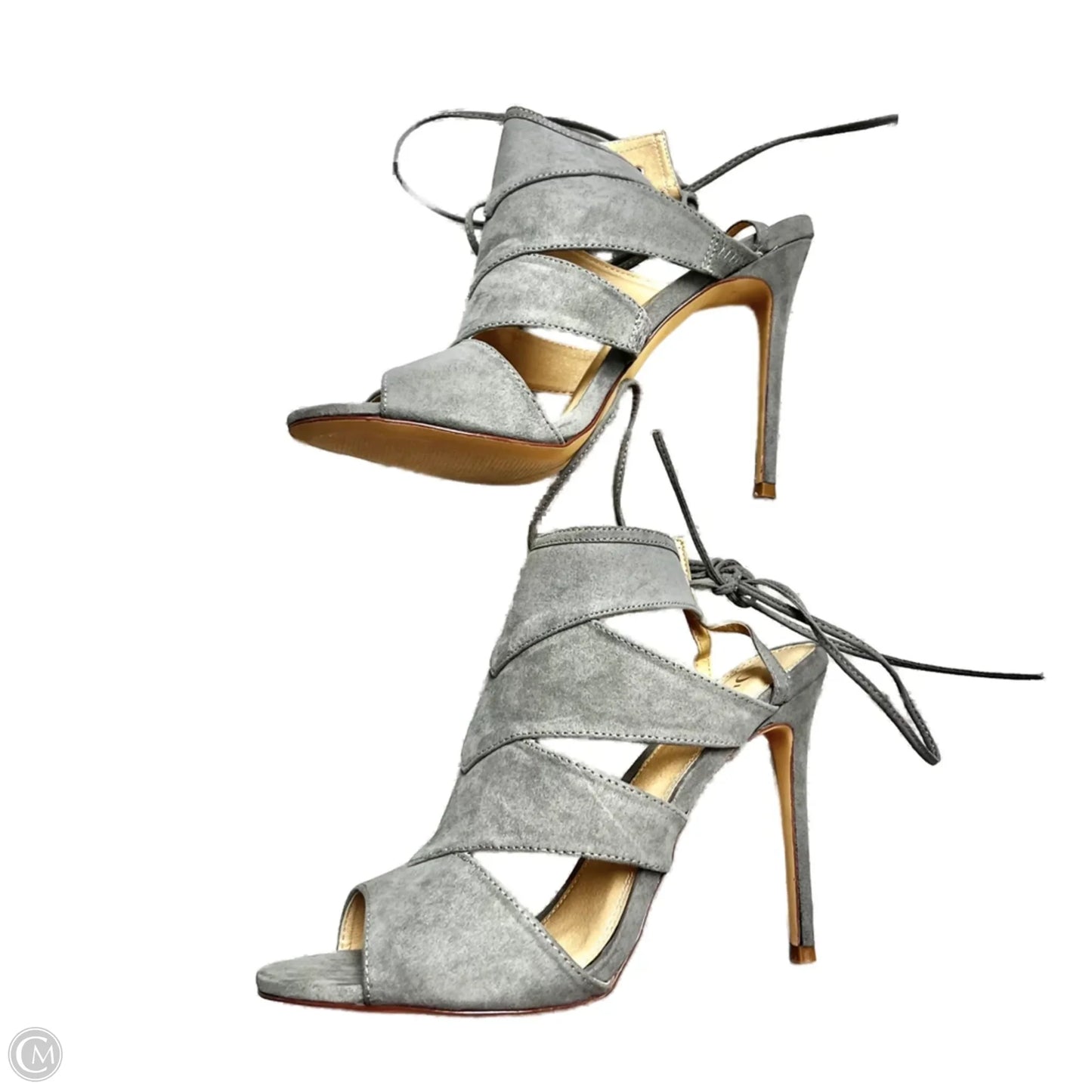 Sandals Heels Stiletto By Olivia In Grey, Size: 11