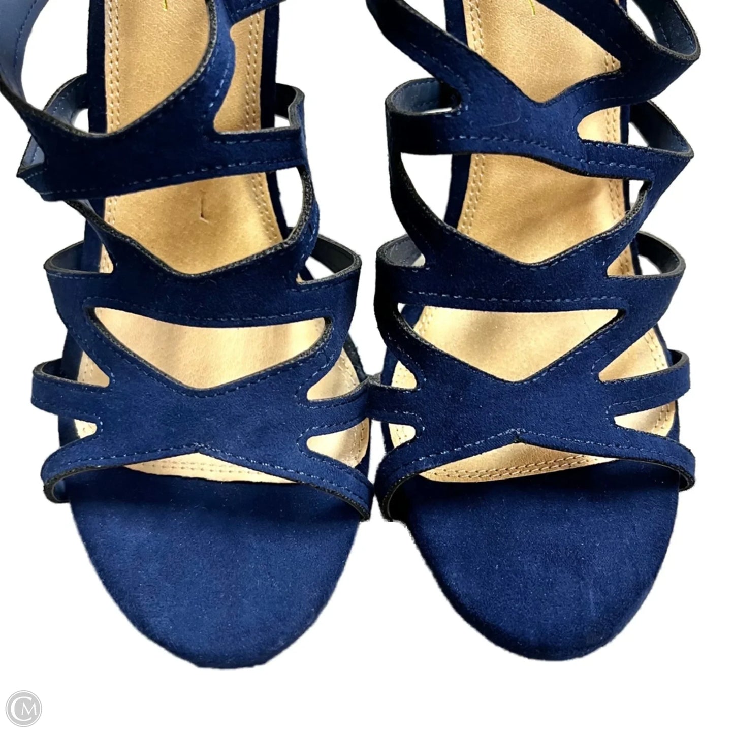 Sandals Heels Stiletto  In Navy, Size: 11