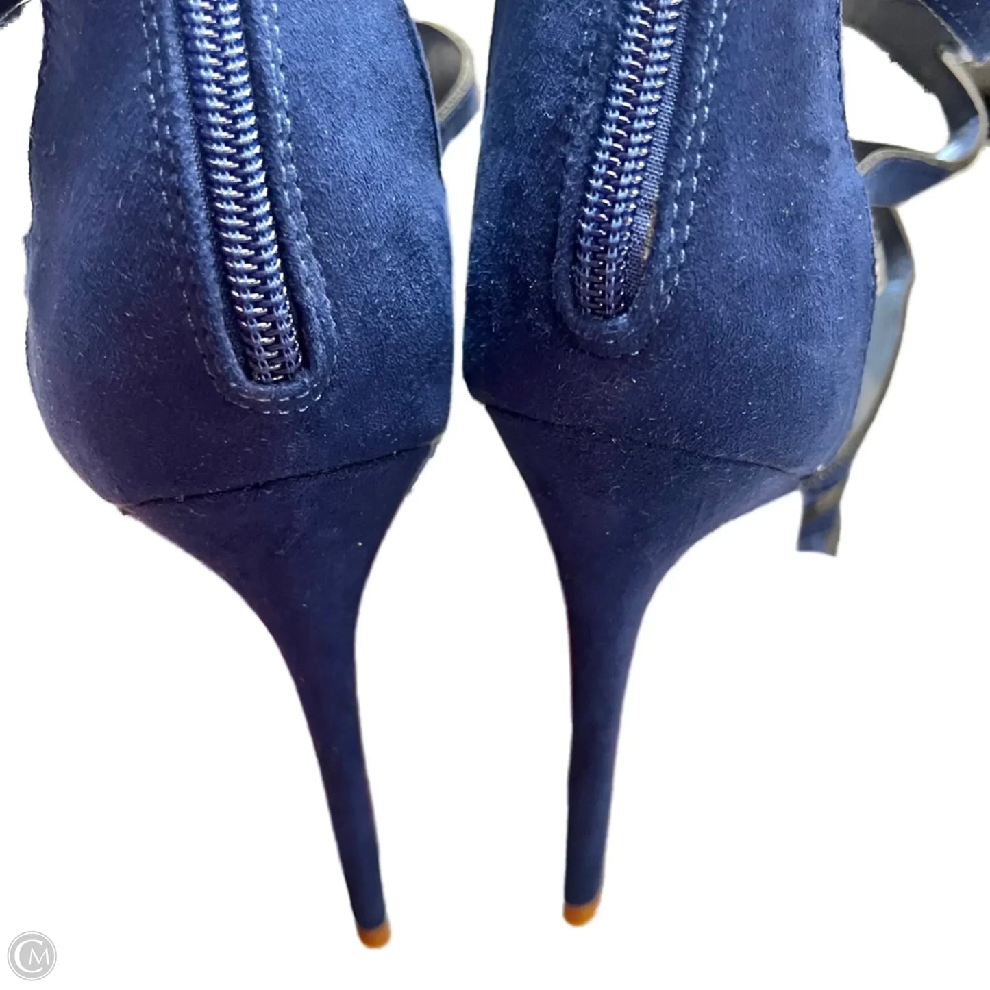 Sandals Heels Stiletto  In Navy, Size: 11