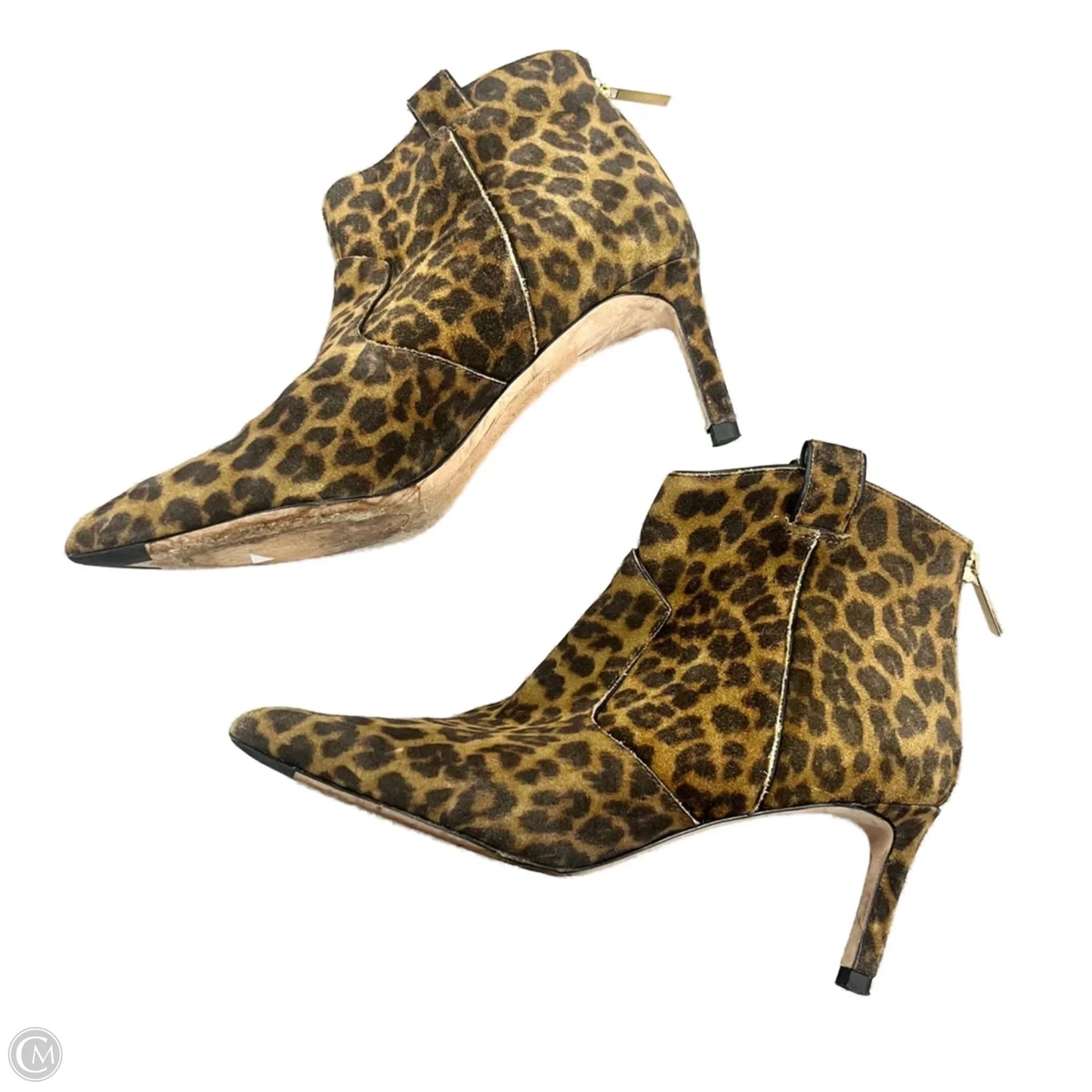 Boots Ankle Heels By Veronica Beard In Leopard Print, Size: 7
