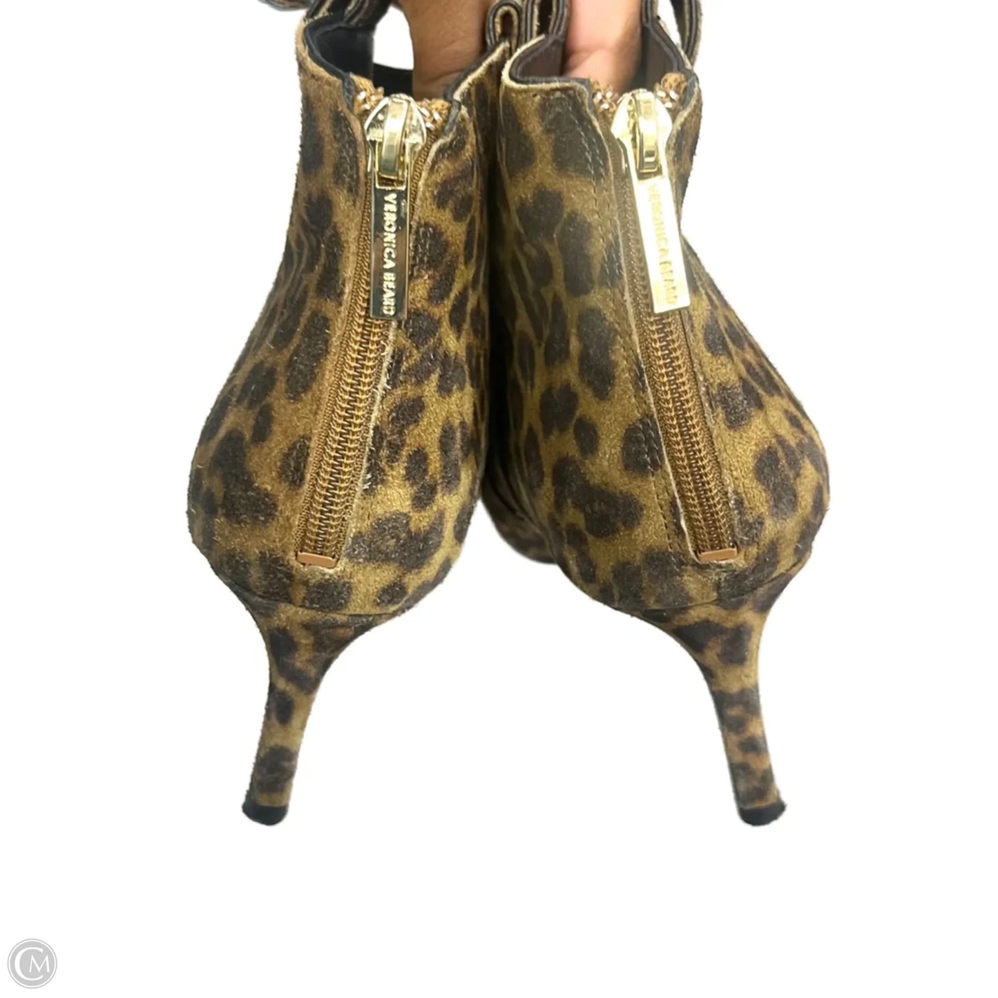 Boots Ankle Heels By Veronica Beard In Leopard Print, Size: 7