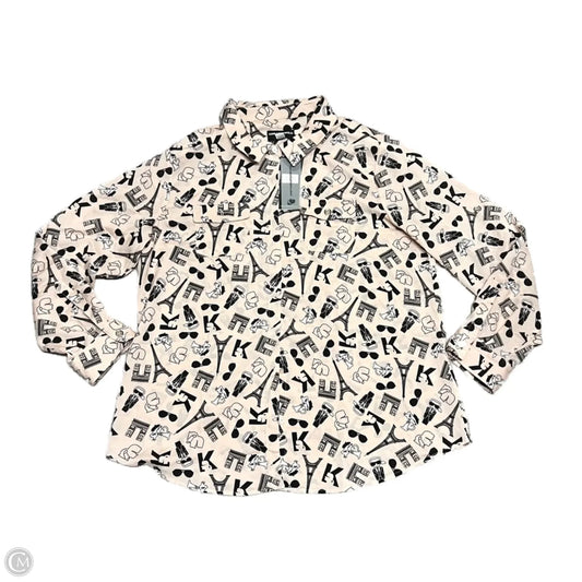 Top Long Sleeve Designer By Karl Lagerfeld In Peach, Size: Xl