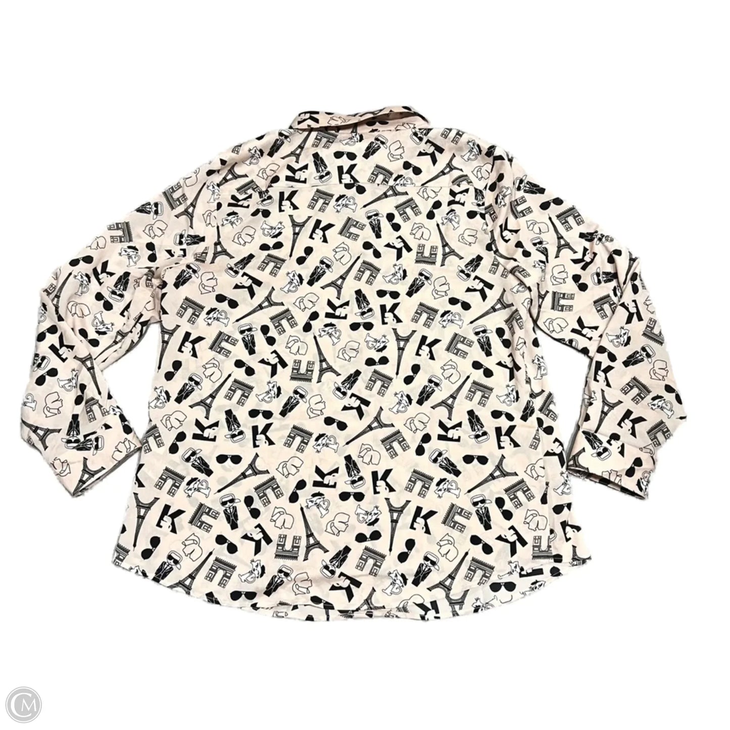 Top Long Sleeve Designer By Karl Lagerfeld In Peach, Size: Xl