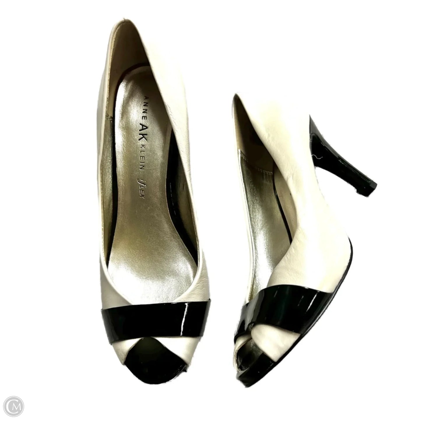 Sandals Heels Stiletto By Anne Klein In Black & Cream, Size: 7.5