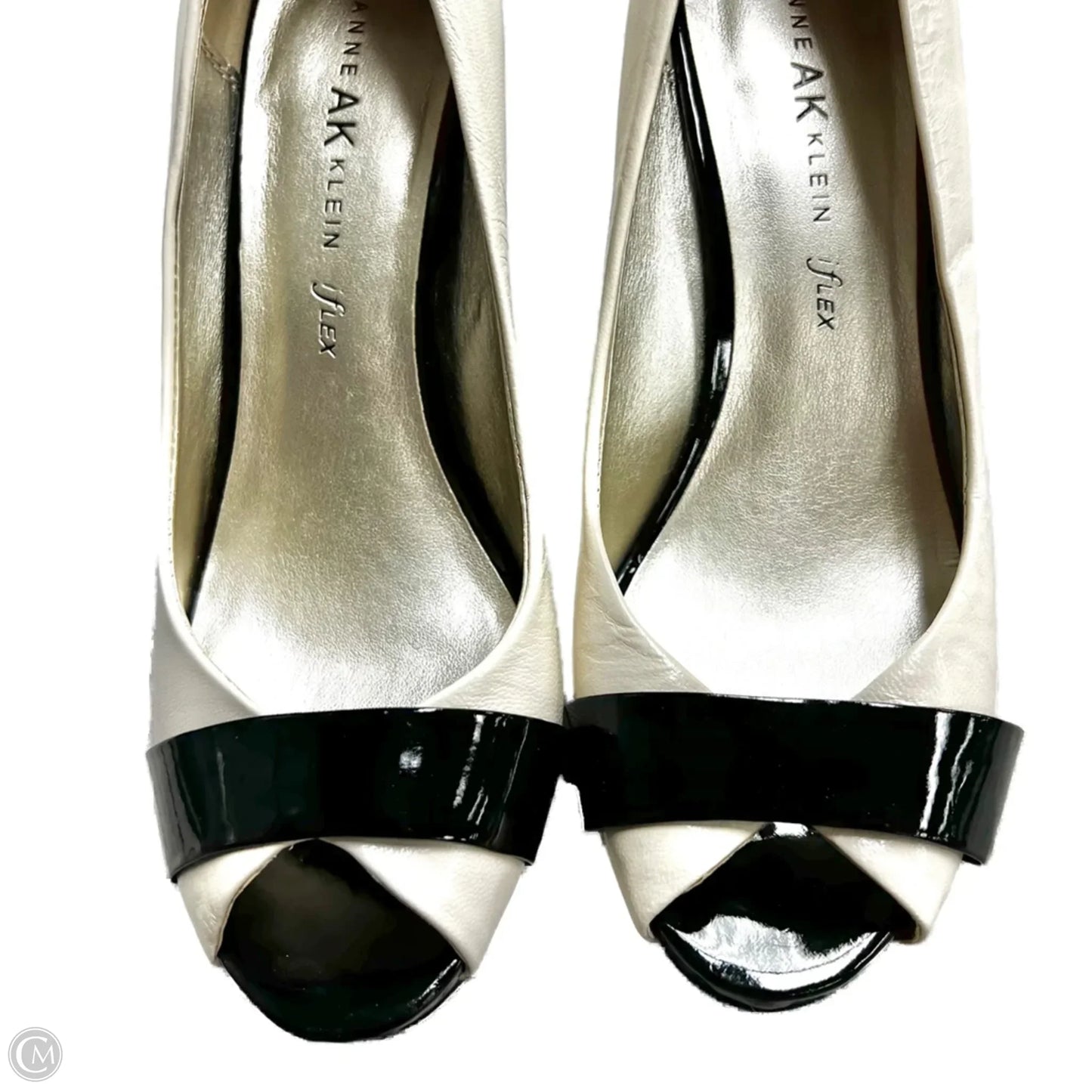 Sandals Heels Stiletto By Anne Klein In Black & Cream, Size: 7.5