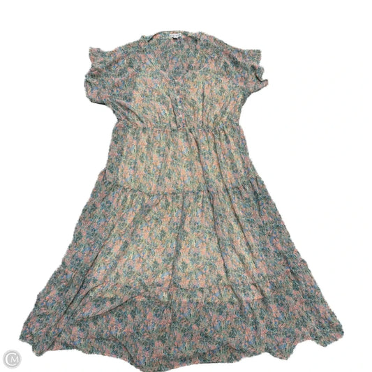 Dress Casual Maxi By Ava & Viv In Green & Orange, Size: 2x