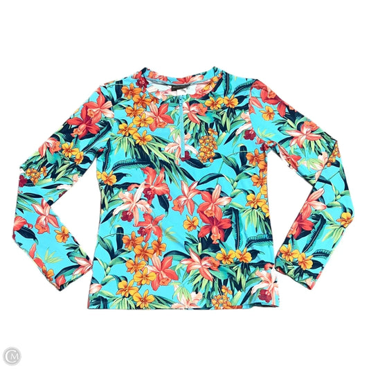 Top Long Sleeve By Tommy Bahama In Blue & Orange, Size: L