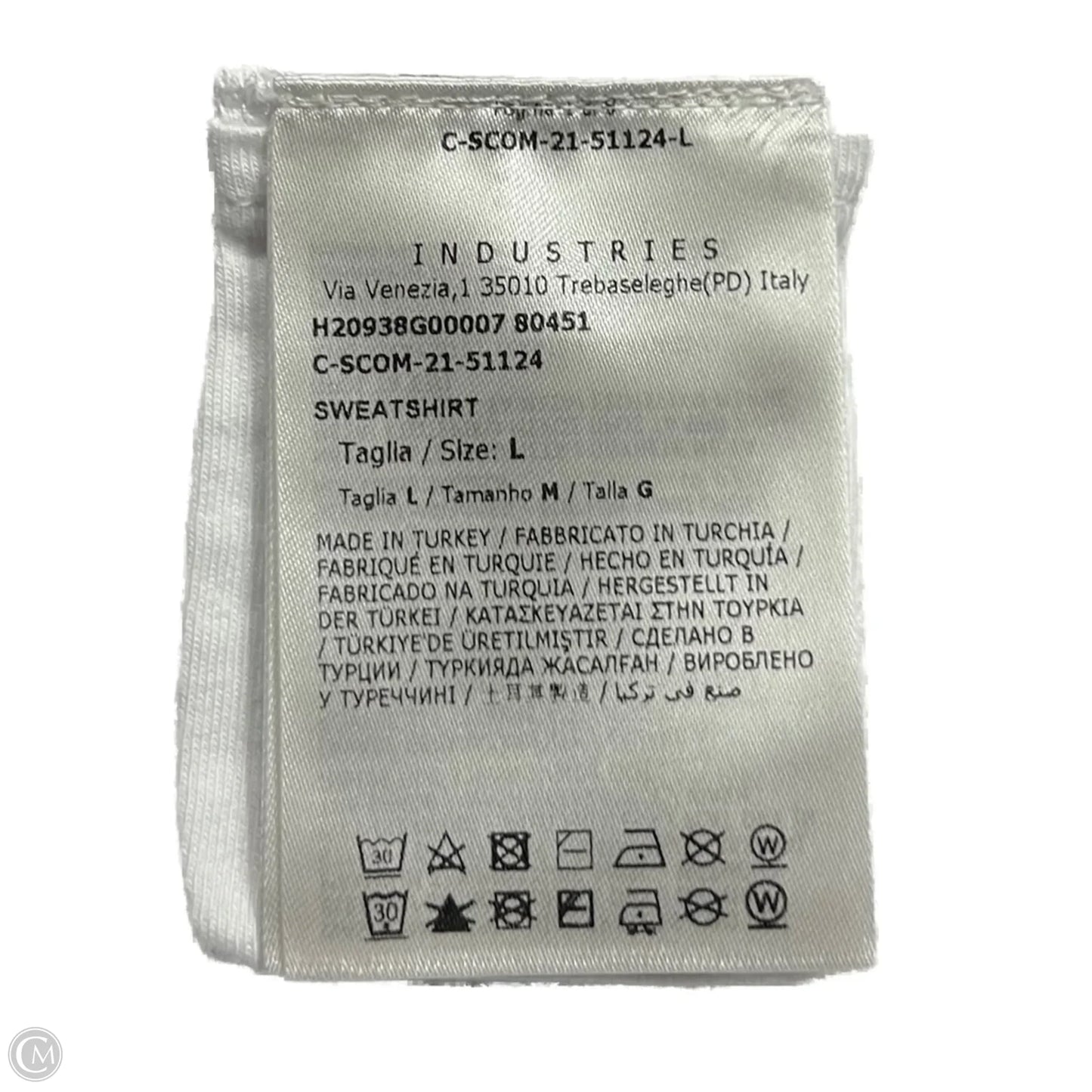 Sweatshirt Luxury Designer By Moncler In White, Size: L