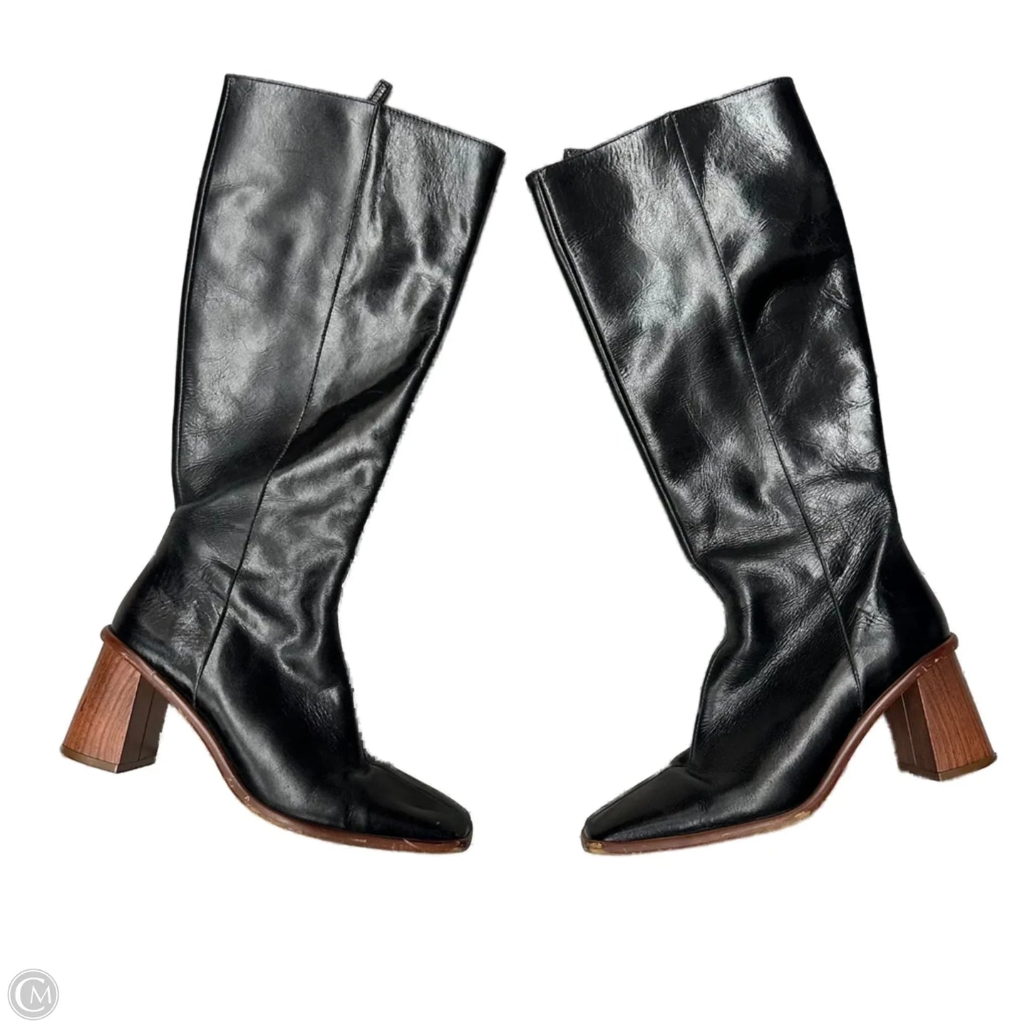 Boots Knee Heels By Alohas In Black, Size: 6.5