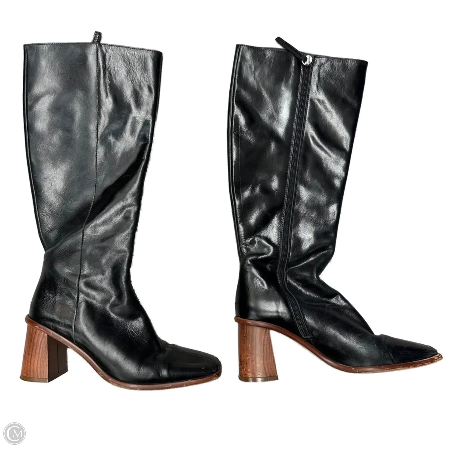 Boots Knee Heels By Alohas In Black, Size: 6.5