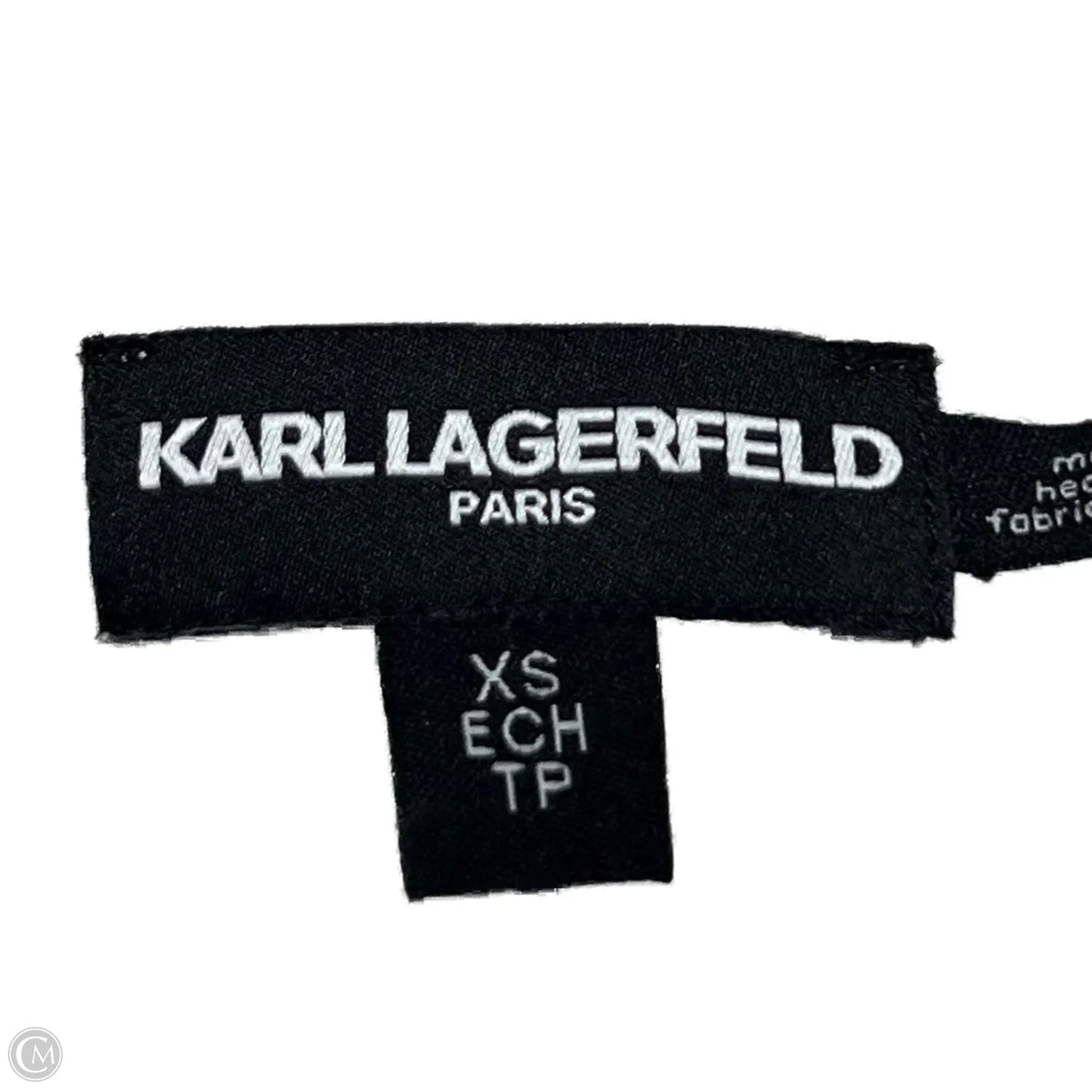 Top Short Sleeve Designer By Karl Lagerfeld In Polkadot Pattern, Size: Xs
