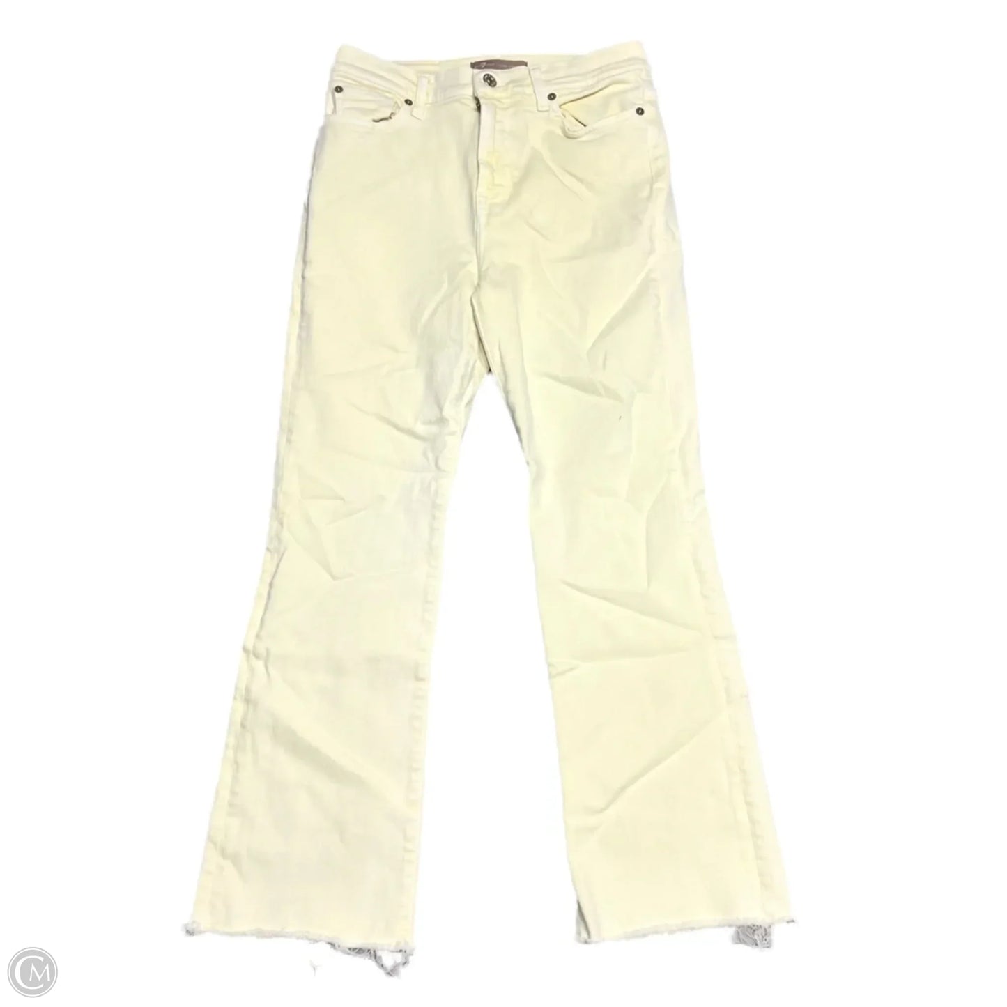 Jeans Flared By 7 For All Mankind In Yellow Denim, Size: 8