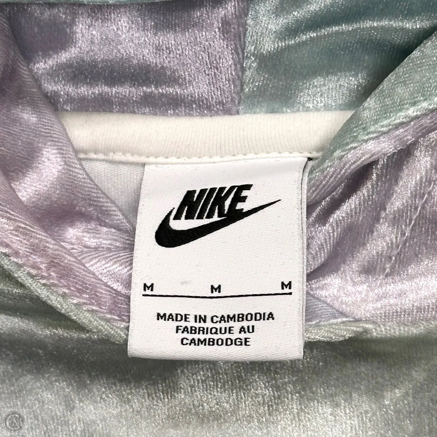 Sweatshirt Hoodie By Nike In Green & Purple, Size: M
