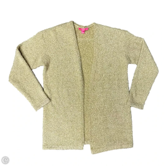 Sweater Cardigan Designer By Lilly Pulitzer In Gold, Size: L