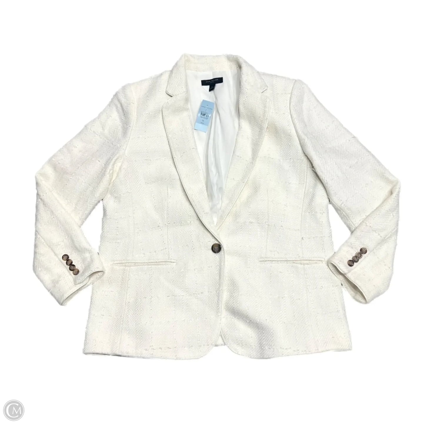 Blazer By Ann Taylor In Cream, Size: Xl