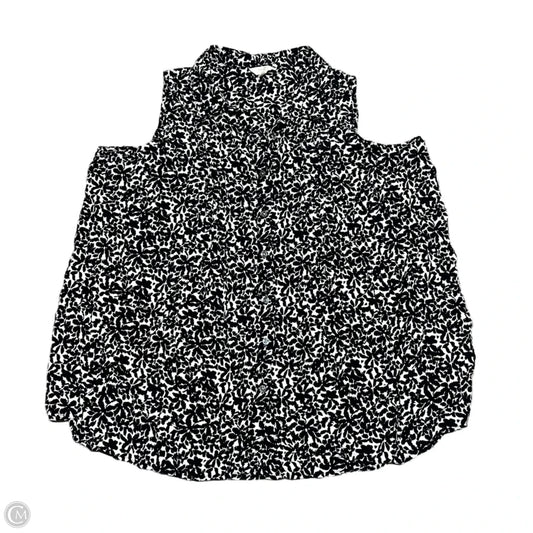 Top Sleeveless By Terra & Sky In Black & White, Size: 1x