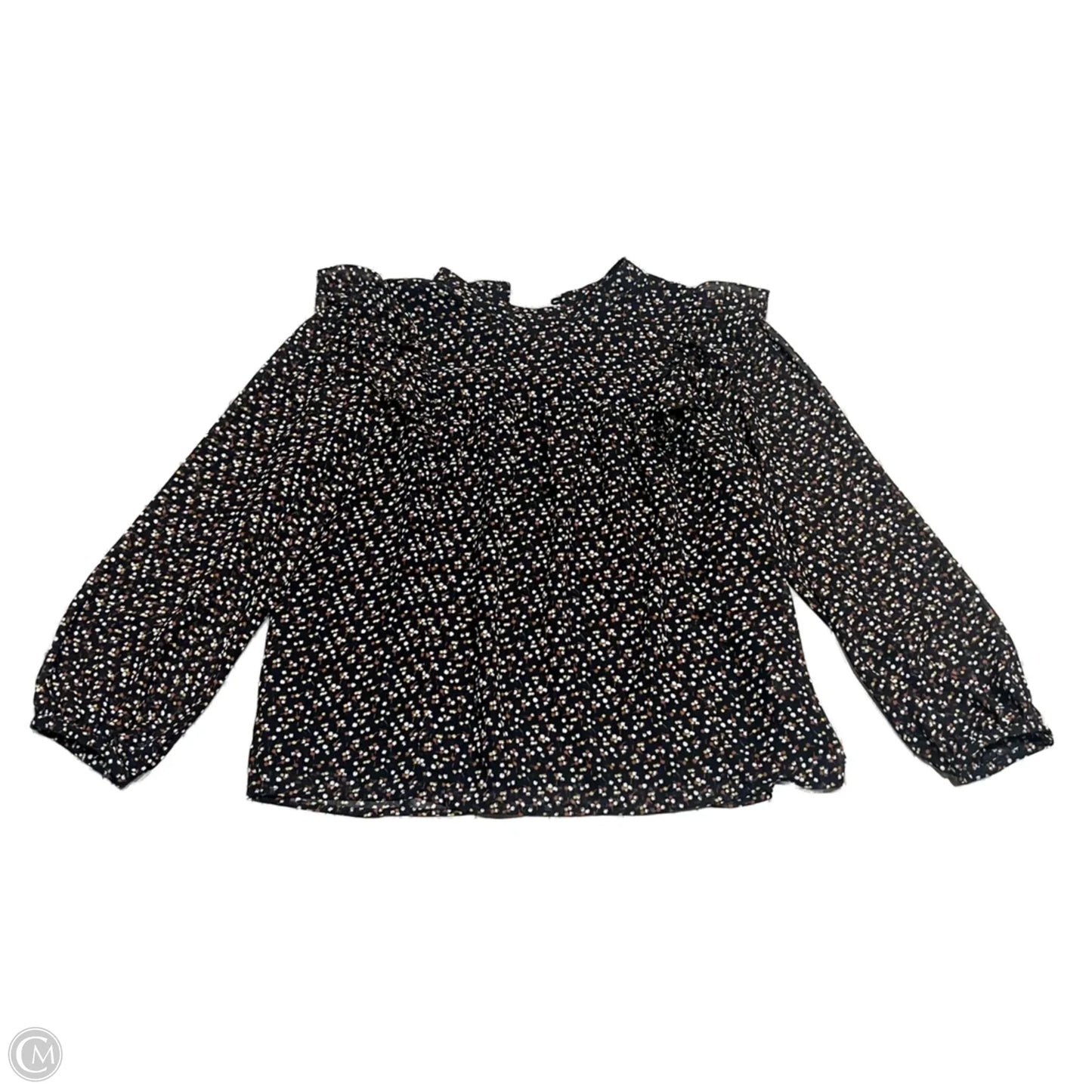 Top Long Sleeve By Madewell In Black & Brown, Size: L