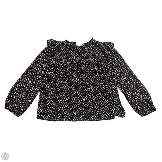 Top Long Sleeve By Madewell In Black & Brown, Size: L