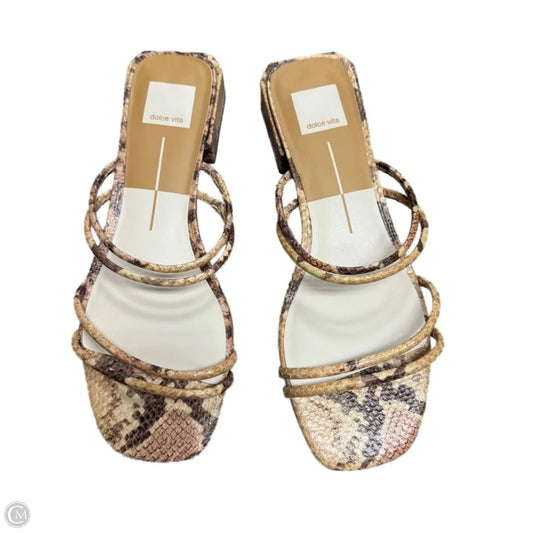Sandals Heels Block By Dolce Vita In Snakeskin Print, Size: 9