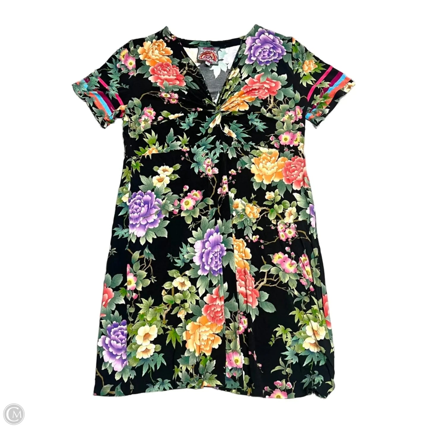 Dress Casual Short By Johnny Was In Floral Print, Size: L