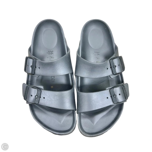 Sandals Flats By Birkenstock In Grey, Size: 5