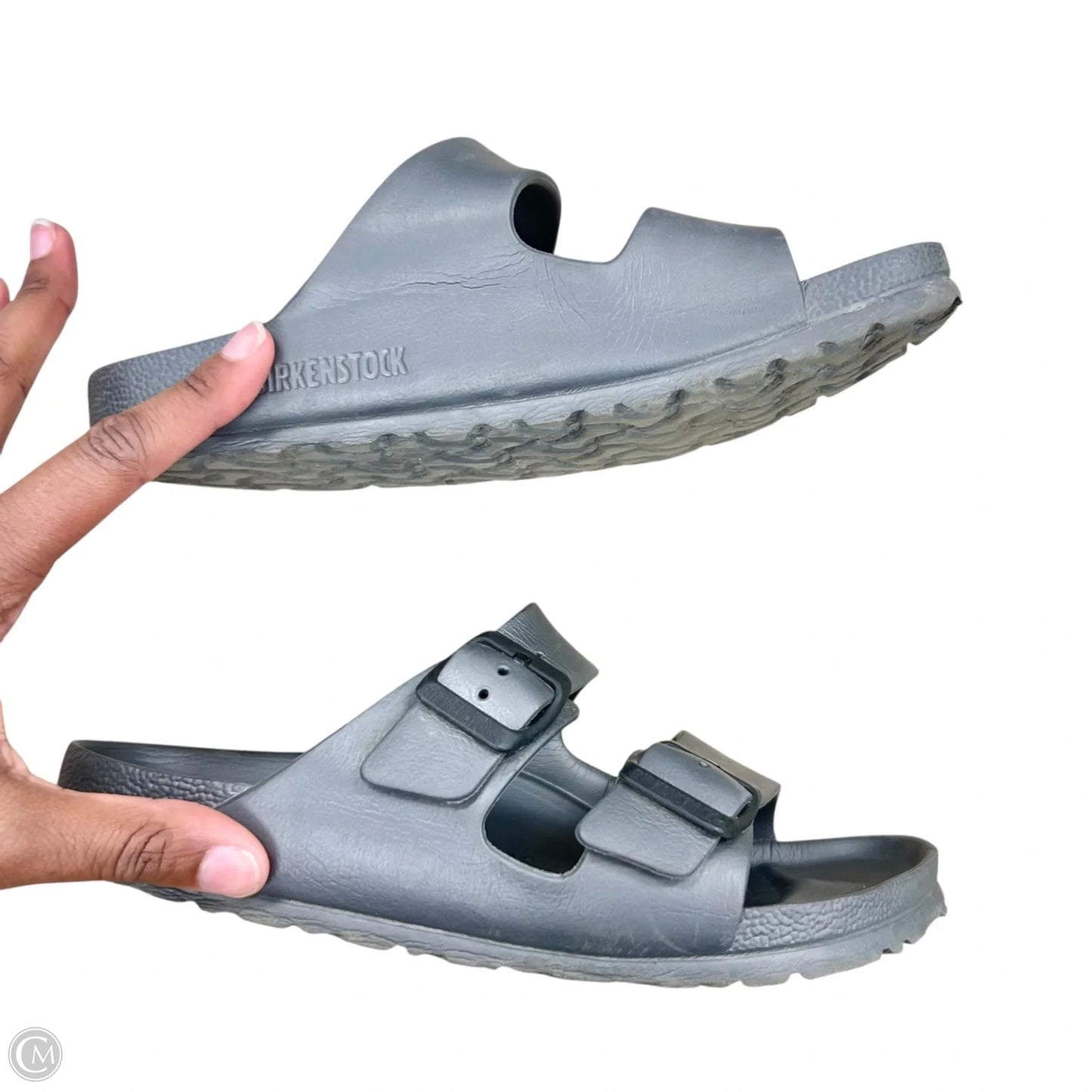 Sandals Flats By Birkenstock In Grey, Size: 5