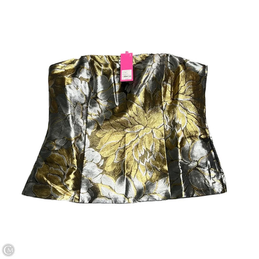 Top Sleeveless Designer By Lilly Pulitzer In Gold & Silver, Size: L