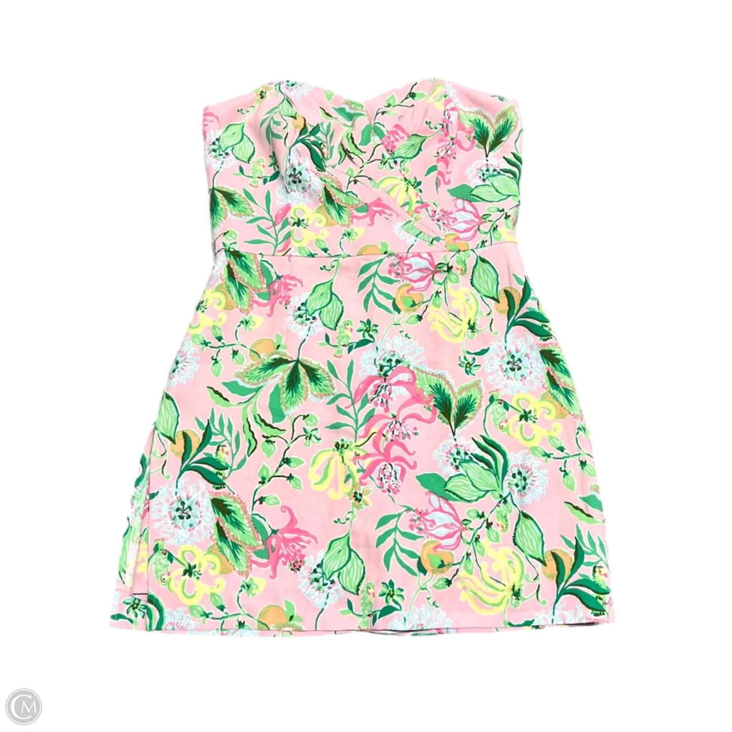 Romper Designer By Lilly Pulitzer In Green & Pink, Size: M